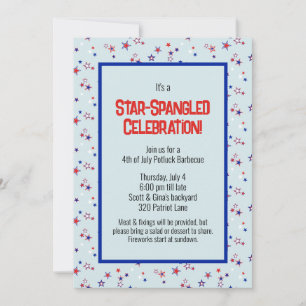 Invitation Fête de célébration aux étoiles et aux bandes
