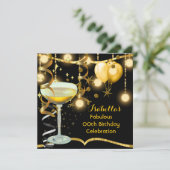Invitation Fête de célébration Champagne doré fabuleuse (Debout devant)