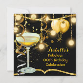 Invitation Fête de célébration Champagne doré fabuleuse (Devant)