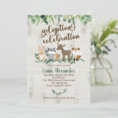 Invitation Fête de célébration d'adoption Animaux de la forêt (Debout devant)