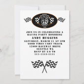 Invitation Fête de célébration de drapeau à damier de course  (Dos)