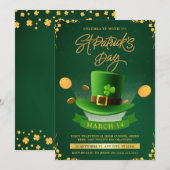 Invitation Fête de célébration de la Saint-Patrick Verte & Do (Devant / Derrière)