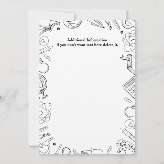 Invitation Fête de célébration de l'enseignant à la retraite (Dos)