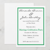 Invitation Fête de célébration de mariage après mariage - ver (Devant / Derrière)