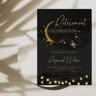 Invitation Fête de célébration de retraite Luxe Galaxie