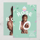 Invitation Fête de célébration des doubles chiffres (Devant / Derrière)