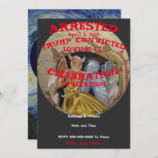 Invitation Fête de célébration du parti d'arrestation de Trum (Devant / Derrière)