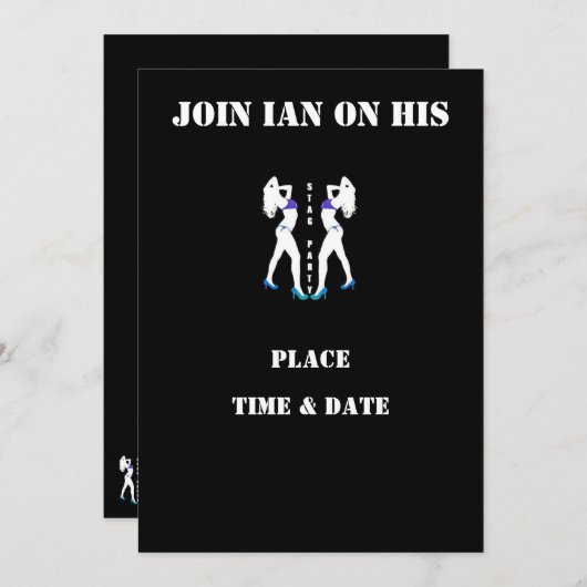 Invitation Fête de Célibataire (Devant / Derrière)
