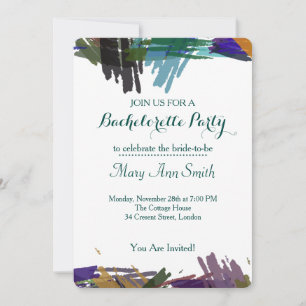 Invitation Fête de célibataire avec peinture abstraite à l'aq