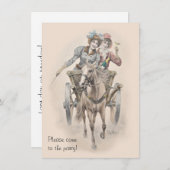 Invitation Fête de célibataire en calèche (Devant / Derrière)