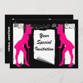 Invitation Fête de célibataire sophistiquée (Devant / Derrière)