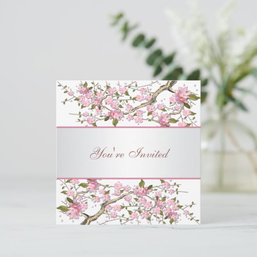 Invitation Fête de Cerisier en Fleur pour Toutes Occasions (Debout devant)