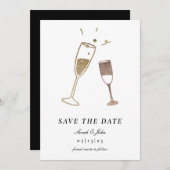 Invitation Fête de champagne capricieuse (Devant / Derrière)