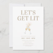 Invitation Fête de Champagne Chic (Devant)