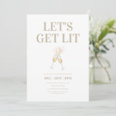 Invitation Fête de Champagne Chic (Debout devant)
