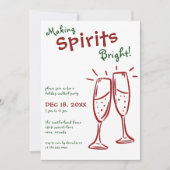 Invitation Fête de Champagne Making Spirits Bright pour Noël (Devant)
