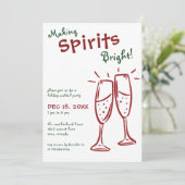 Invitation Fête de Champagne Making Spirits Bright pour Noël (Debout devant)