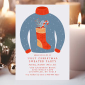 Invitation Fête de chandail de Noël laid avec chaussette de N