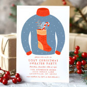 Invitation Fête de chandail de Noël laid avec chaussette de N