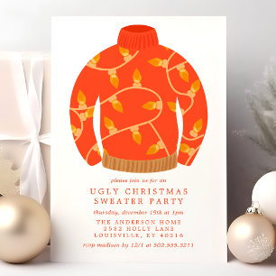 Invitation Fête de chandails de Noël laids avec des guirlande