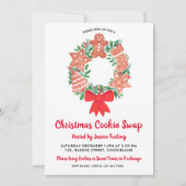 Invitation Fête de change de biscuits en pain d'épice de Noël (Devant)