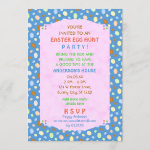Invitation Fête de Chasse aux Oeufs de Pâques Élégant Retro P