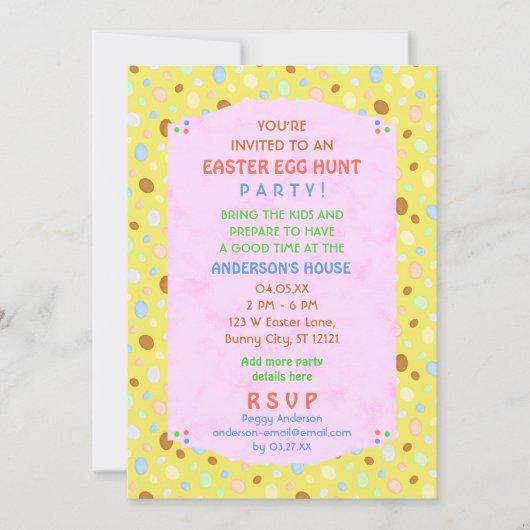 Invitation Fête de Chasse aux Oeufs de Pâques Élégante Retro (Devant)