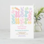 Invitation Fête de chasse aux oeufs de Pâques Fête de chasse  (Debout devant)