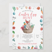 Invitation Fête de chasse aux oeufs de Pâques, Lapin de Pâque (Devant)