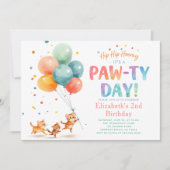 Invitation Fête de chat Minous mignons Ballons Anniversaire e (Devant)