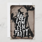 Invitation Fête de Chaudron de Sorcière Halloween Rustique Vi (Dos)