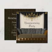 Invitation Fête de Chauffage Chandeleir Zèbre Canapé (Devant / Derrière)