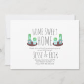Invitation Fête de Chauffage de Maison avec Cactus en Pot Mod (Devant)