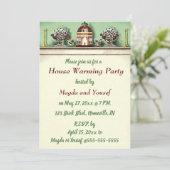 Invitation Fête de Chauffage de Maison avec Cheminée Modifiab (Debout devant)