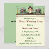 Invitation Fête de Chauffage de Maison avec Cheminée Modifiab (Devant / Derrière)