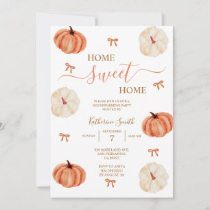 Invitation Fête de Chauffage de Maison de Citrouille d'Automn