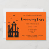 Invitation Fête de Chauffage d'Halloween Maison Hantée Noir I (Devant)