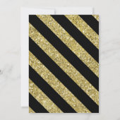 Invitation Fête de Chauffage d'Hiver Or & Noir (Dos)