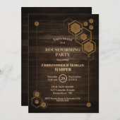 Invitation Fête de chauffage domestique en bois rustique (Devant / Derrière)