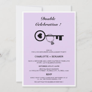 Invitation Fête de Chauffage et de Fiançailles Maison Lavande