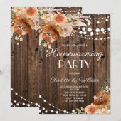 Invitation Fête de Chauffage Maison Bohème Rustique en Terrac (Devant / Derrière)