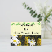 Invitation Fête de Chauffage Maison Fleur de Marguerite Blanc (Debout devant)