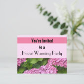 Invitation Fête de Chauffage Maison Fleur d'Hydrangea Rose (Debout devant)