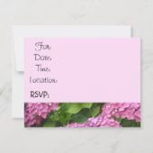 Invitation Fête de Chauffage Maison Fleur d'Hydrangea Rose (Dos)