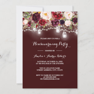Invitation Fête de Chauffage Maison Fleurs de Bourgogne