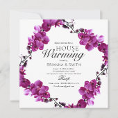 Invitation Fête de Chauffage Moderne Fleur Violet (Devant)
