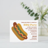 Invitation Fête de chauffe-chien du barbecue Vintage (Debout devant)