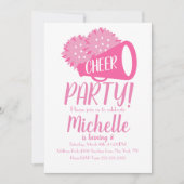 Invitation Fête de Cheerleading Anniversaire Rose (Devant)