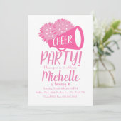 Invitation Fête de Cheerleading Anniversaire Rose (Debout devant)