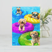 Invitation Fête de chien à la piscine (Debout devant)